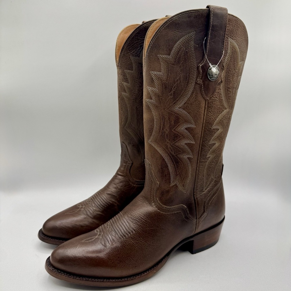 El Dorado Sahara Distressed Boots Men's Size 10.5 D Brown Bison Leather